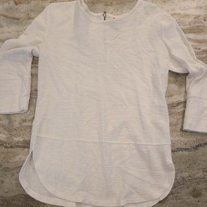 Long Sleeve White Textured Top
